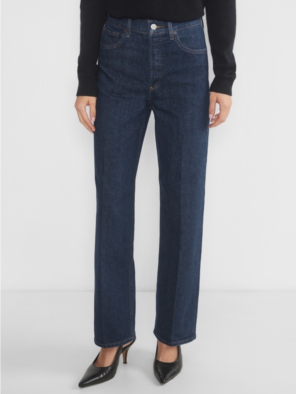 Denim Forum The Arlo Hi-Rise Straight Jean Size 25 Midnight Blue Aritzia